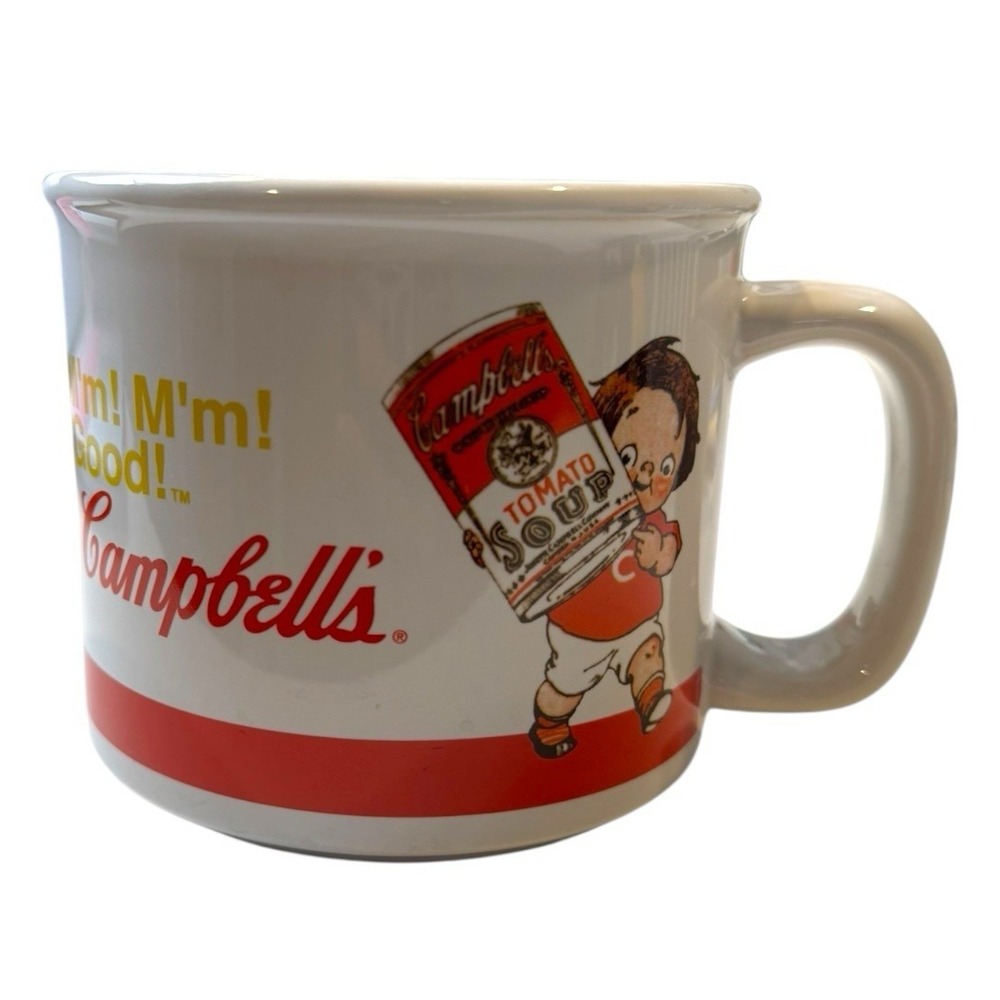 Vintage Campbells Soup Mug Kids Holding Giant Cans 2004 12‎ oz MUGS